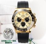 Rolex Daytona 4130 Movement 904L Steel 40mm YG/RG Case Oysterflex Band Watch